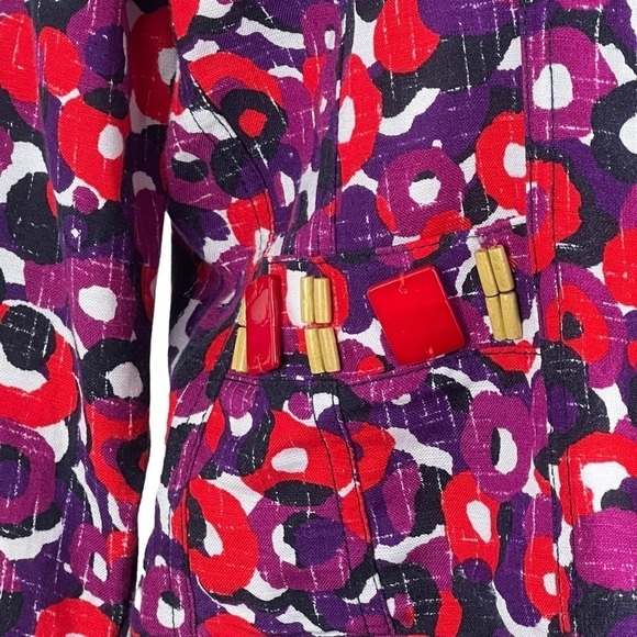 RUBY RD. PETITE BUTTON COLORFUL FLORAL WOMEN'S BLAZER/JACKET - Picture 7 of 12